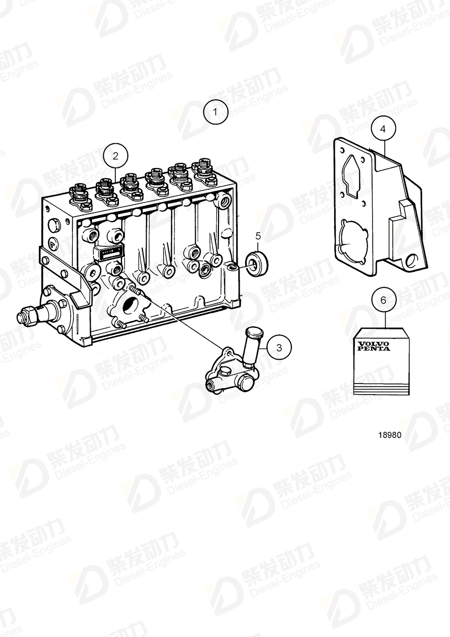 VOLVO Injection pump 3828997 Drawing